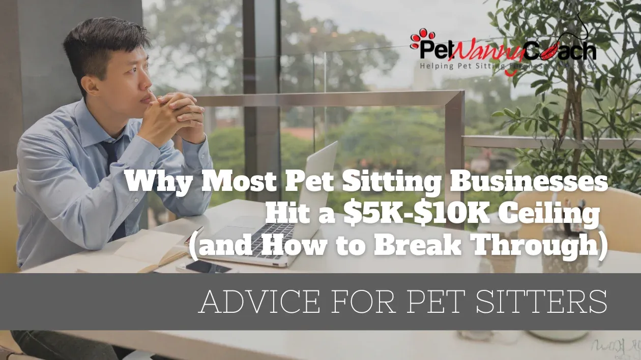 Pet sitting business owner reflecting on how to scale his business past the income ceiling